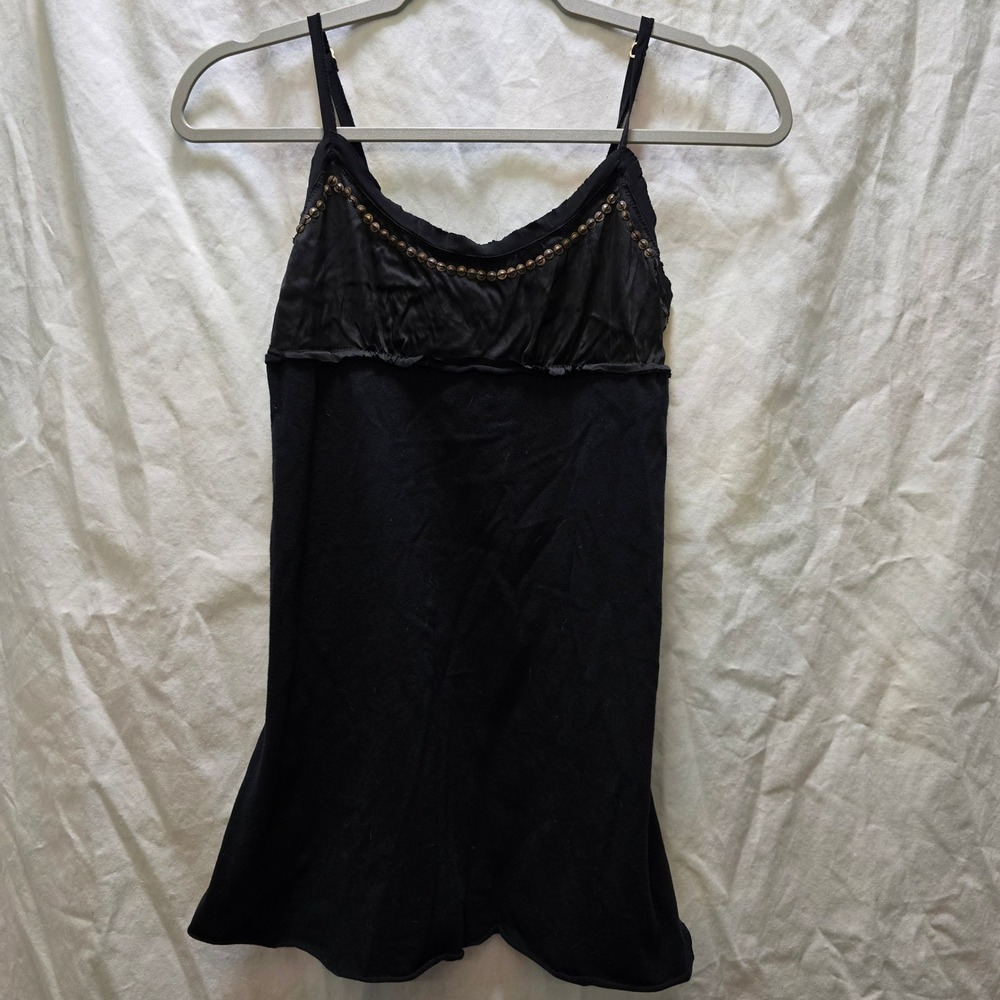 A Common Thread Black Beaded Camisole Tank Top Size Small Boho Hippie